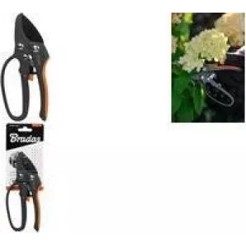 Bradas V-SERIES priekinės žirklės su ratchetiniu mechanizmu, antracito/oranžinės, SK5 plieno ašmenys, 4 pakopų ratchetas, 1 vnt. (KT-V1025)