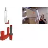 RAADHUIS rankinis tempiamosios plėvelės dozatorius, raudonos/pilkos spalvos plastikas, 2 dalių, ritiniams iki 500 mm pločio, 38-76 mm šerdies (RD-351196)