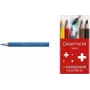 Caran d'Ache Swisscolor Aquarelle vandenyje tirpūs spalvoti pieštukai, rinkinys iš 6, kedro mediena, šešiakampiai 1286.806
