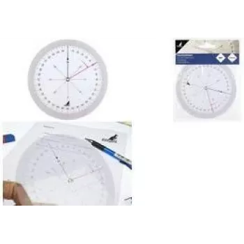 KANGARO K-4120100 Kursų matuoklis, 126 mm, permatomas, 360° graduacija, 2 besisukantys diskai