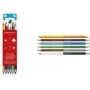 Caran d'Ache Swisscolor Bicolor Aquarelle vandenyje tirpūs spalvoti pieštukai, 6 dvispalviai pieštukai = 12 spalvų, šešiakampiai, FSC kedro 1285.706