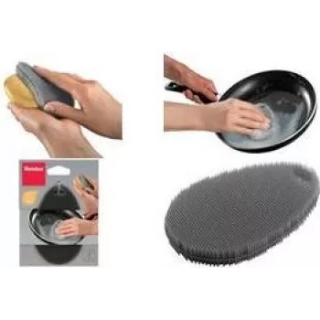 Metaltex silikoninė valymo kempinė, ovali, pilka, lanksti, 1 vnt. 297615000