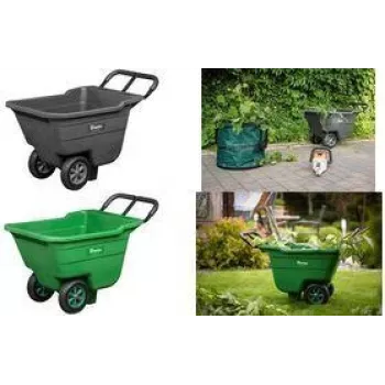 Bradas HANDY-GO sodo karutis 90 L žalias, 150 kg keliamoji galia, plastikinis kėbulas, plieninis rėmas, pneumatinis ratas TQ-WB090GR