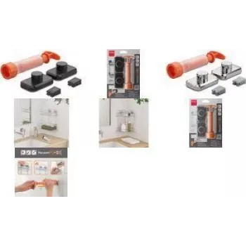 Metaltex VacuumFix kabliukų rinkinys chromuotas plastikinis tvirtinimas be gręžimo - 1 rinkinys 404999000