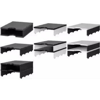 STYRO Styrodoc Uno 2 skyrių dokumentų rūšiavimo stotis, juoda/pilka, 1 pločio 2 aukščio 268-1102.98