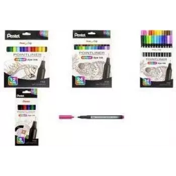 Pentel Arts Pointliner plonas rašiklis, 0,4 mm, įvairių spalvų rinkinys, 6 vnt. S40-6