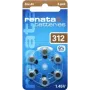 Renata ZA312 cinko-oro baterija klausos aparatams PR41 165 mAh 1,4 V 6 vnt. pakelyje ZA312.DP6 0HG