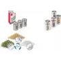 Metaltex Shake Line prieskonių barstytuvų rinkinys, 3 dalių, stikliniai su nerūdijančio plieno ir plastiko sukamaisiais dangteliais, 100 ml kiekvienas 259851000