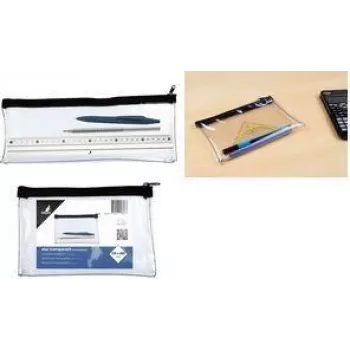 KANGARO K-56201 permatomas penalas, 330 x 125 mm, užtrauktuku, PVC
