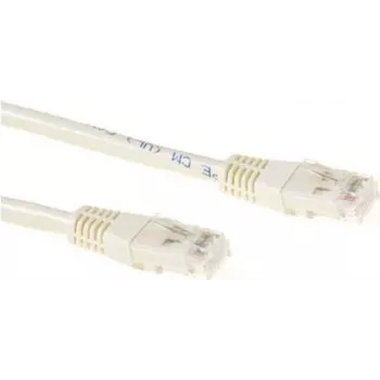 ACT Cat6a U/UTP tinklo kabelis, 0,25 m, dramblio kaulo spalvos, RJ45, 10 Gbps, 500 MHz IB3352