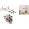 Metaltex Reflex LUXY & VacuumFix kampinė lentyna, sidabrinė, 1 pakopa, montavimas be gręžimo 403330000