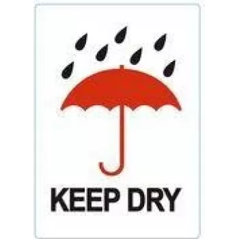 RILLPRINT KEEP DRY nuolatinio klijavimo įspėjamieji lipdukai, balti/raudoni/juodi, 74 x 105 mm, 500 lipdukų ritinyje 76960