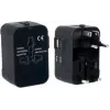 PAVO universalus kelioninis adapteris su USB įkrovimu (US/AU/EU/UK), juodas 8025329