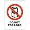 RILLPRINT DO NOT TOP LOAD Nuolatinio klijavimo įspėjamosios etiketės, baltos su raudonu/juodu tekstu, 74 x 105 mm, 500 etikečių rulone 76950