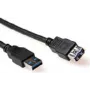 ACT SB3040 USB 2.0 prailginimo kabelis 0,5m USB-A vyriškas į USB-A moterišką juodas