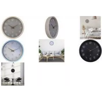 NEXTIME NXT ECO kvarcinis sieninis laikrodis 300 mm juodas ciferblatas pilkas korpusas balti skaičiai 7373ZW