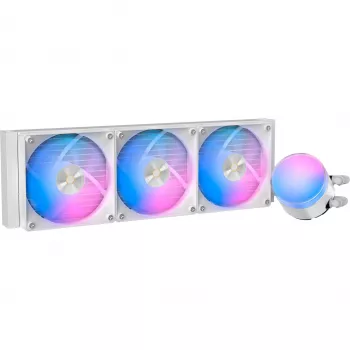 Ocypus Delta L36 ARGB V2 baltas AIO skysčio aušintuvas CPU, 360mm radiatorius, 3x120mm ARGB ventiliatoriai, Intel ir AMD