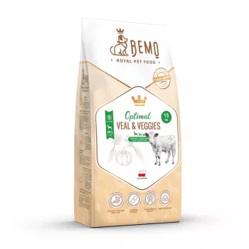 BEMO Optimal veršiena ir daržovės vidutinių/didelių veislių šunims – sausa šunų maistas – 15kg