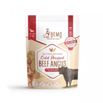 BEMO šaltai presuotas šunų sausas maistas su Angus jautiena Mono - 1kg