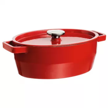 Pyrex ketaus ovali troškinimo forma 5,8 l raudona 33x25 cm