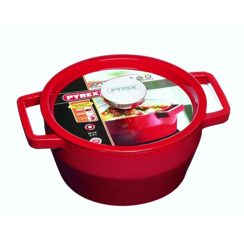 Pyrex ketaus puodas 3,6 l apvalus Ø24 cm raudonas