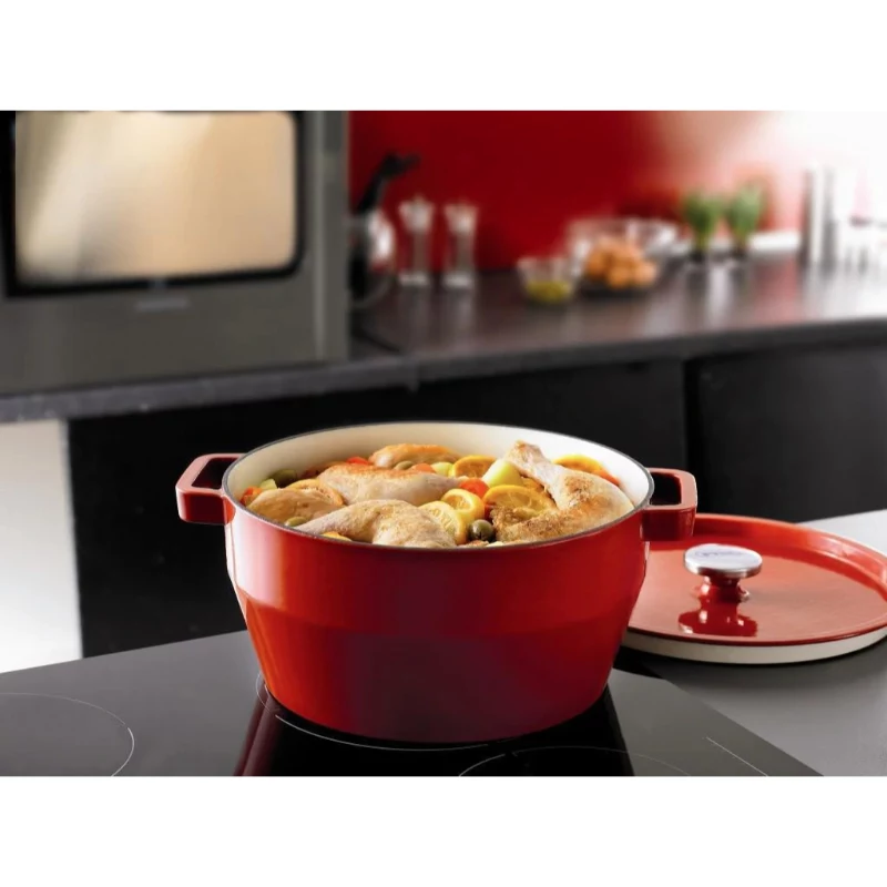 Pyrex ketaus puodas 3,6 l apvalus Ø24 cm raudonas