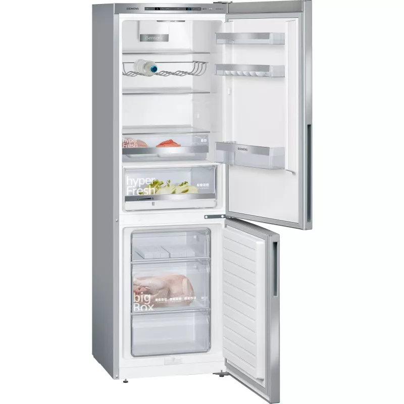 Siemens KG36EALCA iQ500 laisvai pastatomas šaldytuvas-šaldiklis, 186 cm, C, nerūdijančio plieno išvaizda