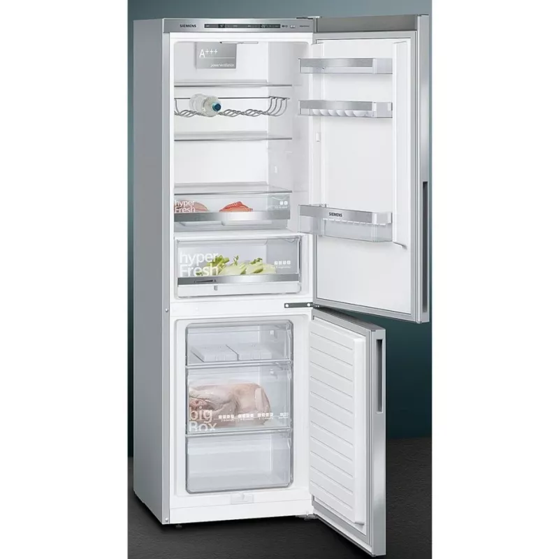 Siemens KG36EALCA iQ500 laisvai pastatomas šaldytuvas-šaldiklis, 186 cm, C, nerūdijančio plieno išvaizda