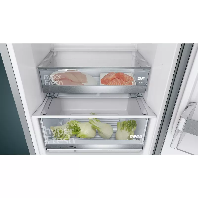 Siemens KG39EALCA iQ500 Laisvai pastatomas šaldytuvas-šaldiklis, 201 cm aukštis, energijos vartojimo efektyvumo klasė C, sidabrinis