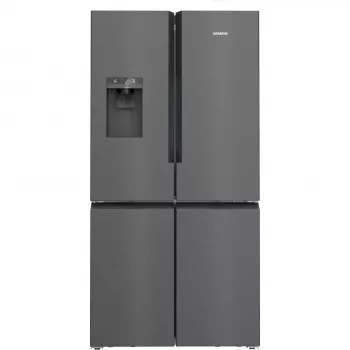 Siemens KF96DPXEA iQ700 prancūziškų durų šaldytuvas-šaldiklis su vandens ir ledo dozatoriumi, 183 cm, energijos klasė E, nerūdijantis plienas