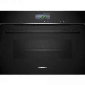 Siemens CS736G1B1 iQ700 įmontuojama kompaktiška orkaitė su garų funkcija, 47 L, TFT jutiklinis ekranas, Home Connect, juoda