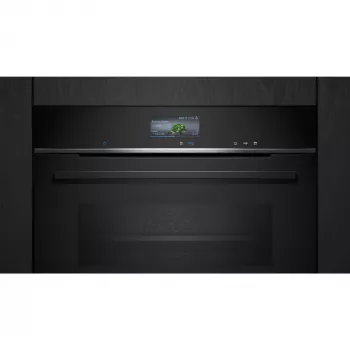 Siemens CS736G1B1 iQ700 įmontuojama kompaktiška orkaitė su garų funkcija, 47 L, TFT jutiklinis ekranas, Home Connect, juoda