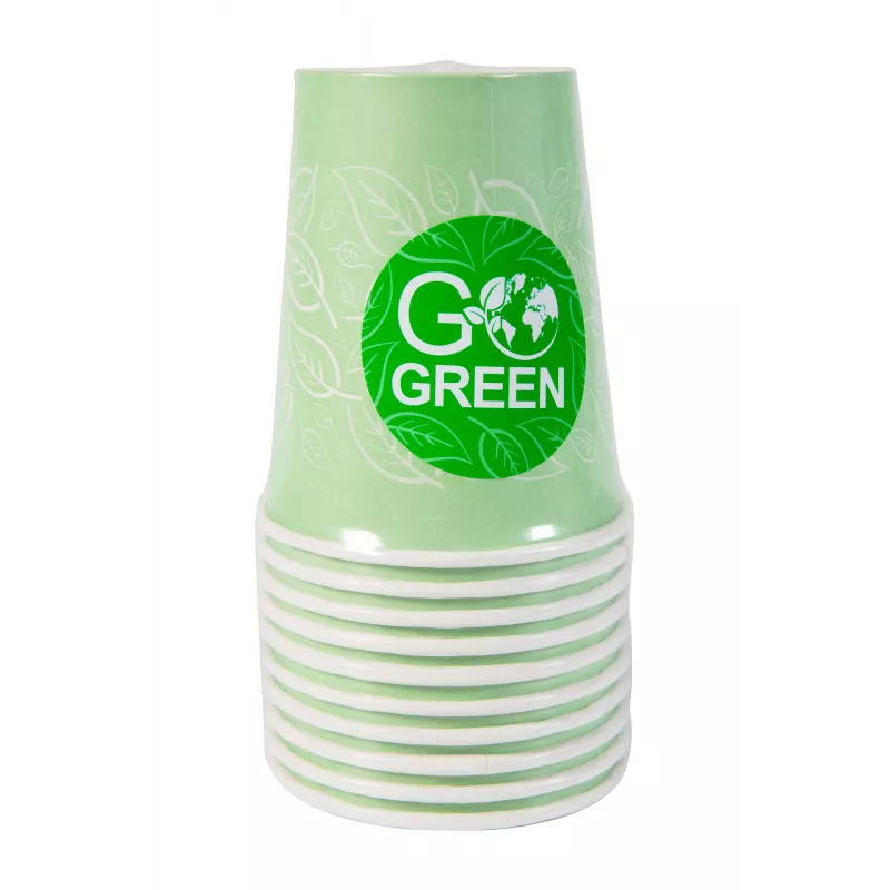 GOGREEN kompostuojamas pikniko indų rinkinys 4 asmenims, 24 dalių, augalinės kilmės, natūraliai baltas