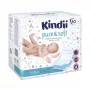 Kindii Pure & Soft vystyklų keitimo kilimėliai 60x60 cm, 10 vnt. paketas, vandeniui atsparūs vienkartiniai įklotai, balti