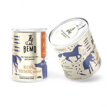BEMO Horse Monoprotein šlapias pašaras šunims – 400g konservai
