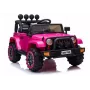 LEAN CARS BRD-7588 rausvas 12V elektrinis važiuojamasis džipas vaikams su LED apšvietimu, MP3, nuotolinio valdymo pulteliu, 4x4
