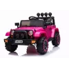 LEAN CARS BRD-7588 rausvas 12V elektrinis važiuojamasis džipas vaikams su LED apšvietimu, MP3, nuotolinio valdymo pulteliu, 4x4