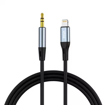 VIPFAN L05 Lightning į 3,5 mm AUX garso kabelis, 1 m, pilkas