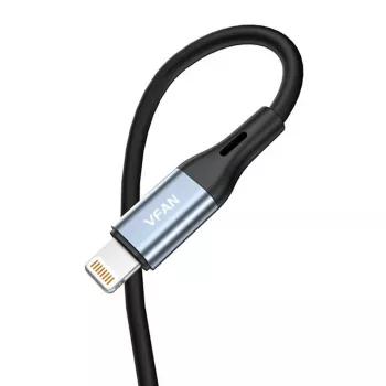 VIPFAN L05 Lightning į 3,5 mm AUX garso kabelis, 1 m, pilkas