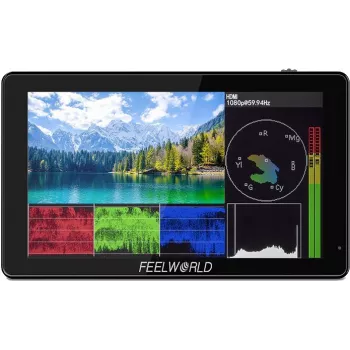 FEELWORLD LUT5 5,5 colio 3000 nitų jutiklinis ekranas 3D LUT 4K HDMI monitorius ant fotoaparato