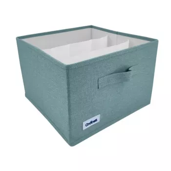 ORDINETT Box Cube 29x29x18,5 cm mėtų spalvos daiktadėžė su dangteliu