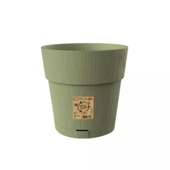 STEFANPLAST Ethica vazonas su padėklu, Ø25 cm, aukštis 25 cm, žalias