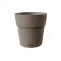 STEFANPLAST Ethica gėlių vazonas su padėklu, 25x25 cm, rudos spalvos, 8,5 l, perdirbtas plastikas