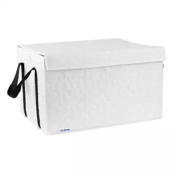 ORDINETT laikymo dėžė M 41x31x25cm medvilnė pilka