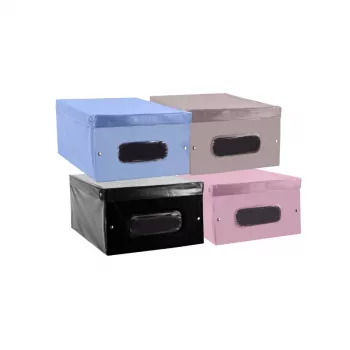 ORDINETT Vinilo laikymo dėžė 50x38x24 cm Cloe PVC Įvairių spalvų