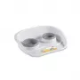 STEFANPLAST Dinner naminių gyvūnų maisto dubenėlių rinkinys, 2 dubenėliai (0,25 L + 0,35 L), pilkas, 46 x 35 x 11 cm