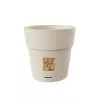 STEFANPLAST Ethica apvali gėlių vazonas su padėklu, baltas, 25 cm skersmens, 25 cm aukščio, 12,3 L, UV ir šalčiui atsparus polipropilenas, vidaus/lauko