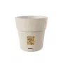 STEFANPLAST Ethica apvali gėlių vazonas su padėklu, baltas, 25 cm skersmens, 25 cm aukščio, 12,3 L, UV ir šalčiui atsparus polipropilenas, vidaus/lauko