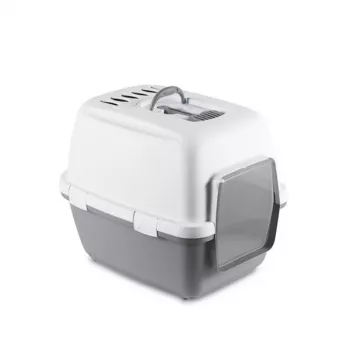 STEFANPLAST Cathy Comfort uždara kraiko dėžė katėms 58x45x48 cm balta/pilka