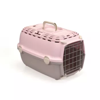 STEFANPLAST Transportavimo narvas Horizon 1 su metalinėmis durelėmis 48x32x30cm Rožinis/Pilkas